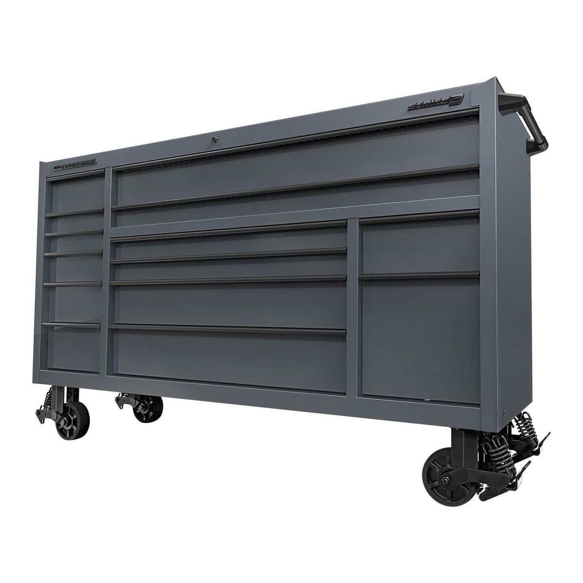 72 in. x 22 in. Slate Gray Triple-Bank Roll Cab R18437