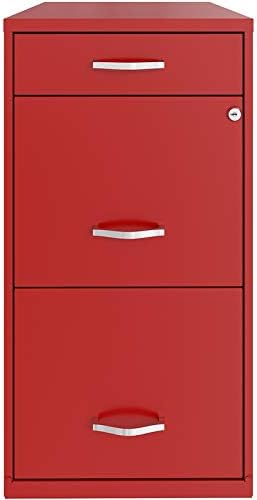18in Deep 3 Drawer Metal File Cabinet Pearl White L657806