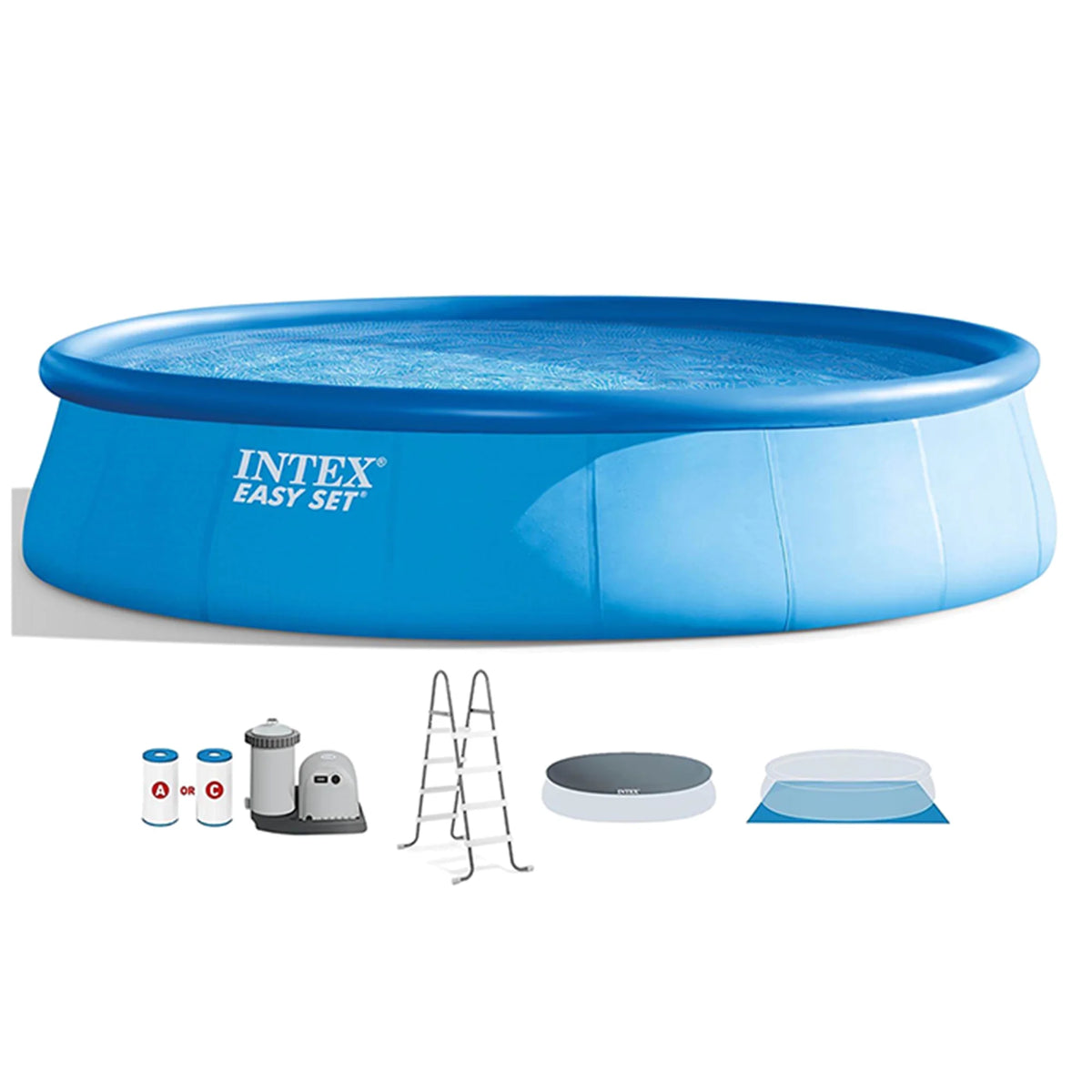18'x48 Inflatable Pool with Pump, Ladder & Maintenance Kit J5110
