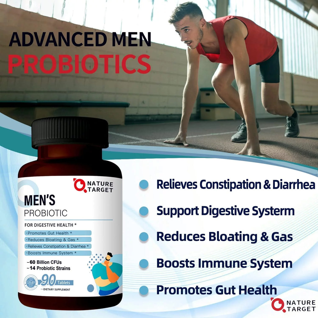 Probiotics for Men 60 Billion CFUs 14 Strains 90 Tablets Y816