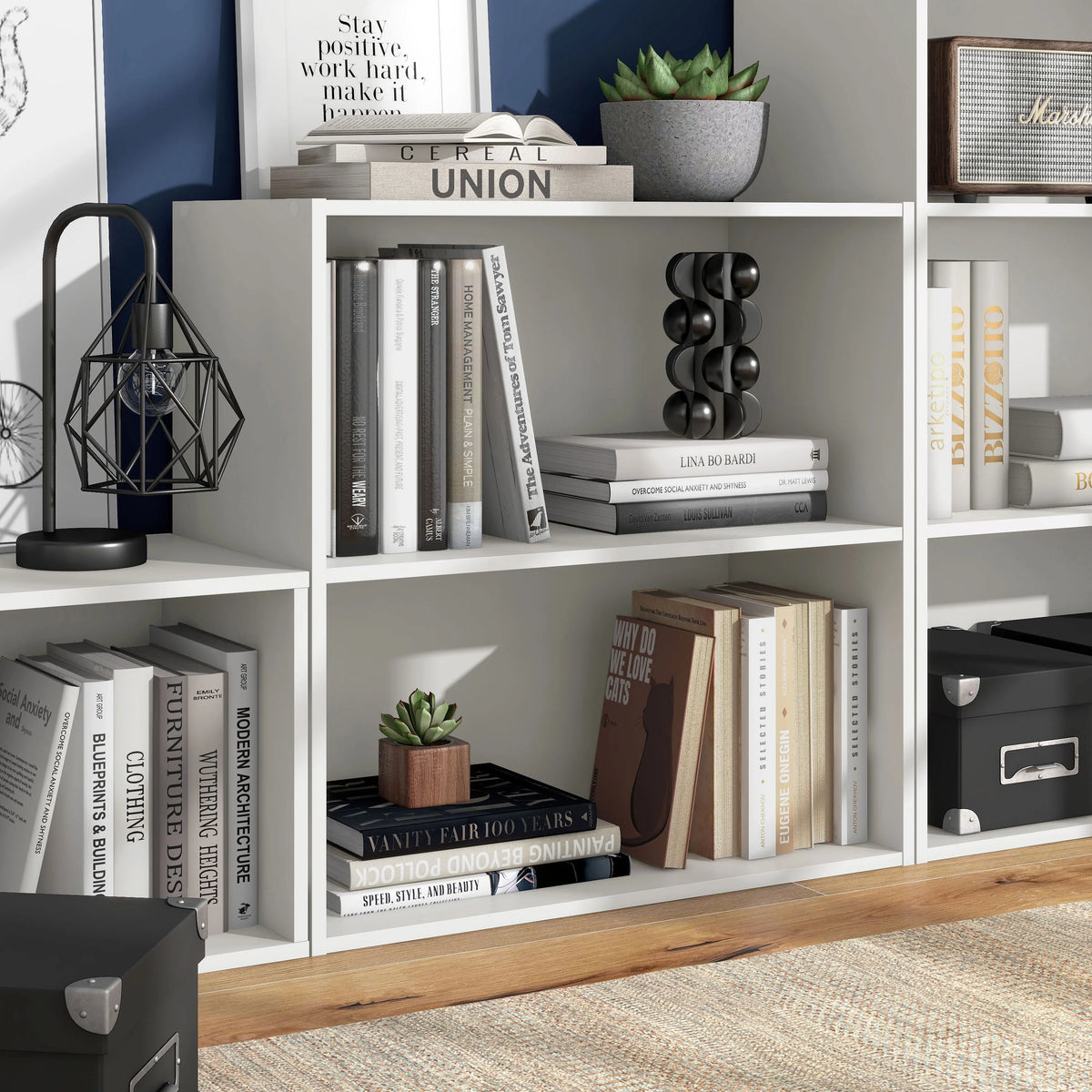 White 2-Tier Wood Bookcase T6942