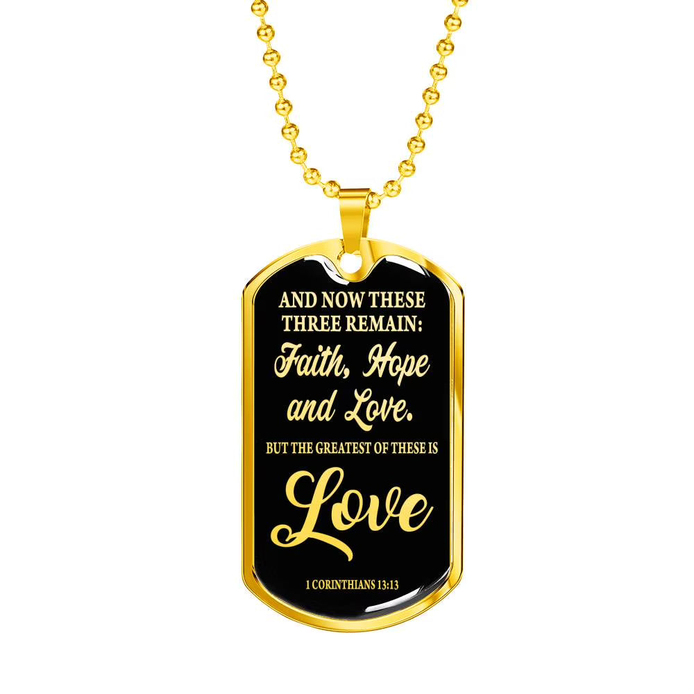 Stainless Steel or 18k Gold Dog Tag Necklace Y380