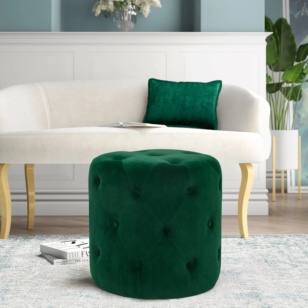 Round Velvet Ottoman H2879