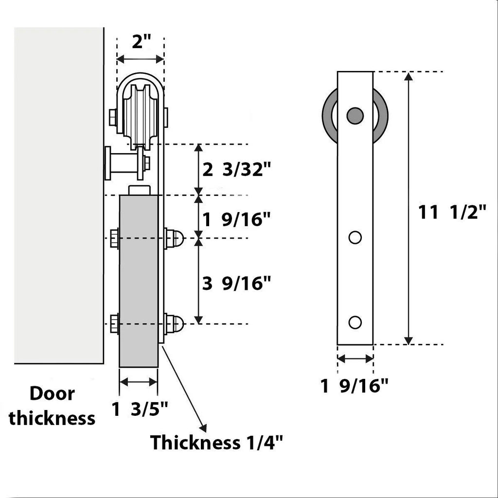 Double Barn Door 36 x 80 inches with Frosted Glass D675