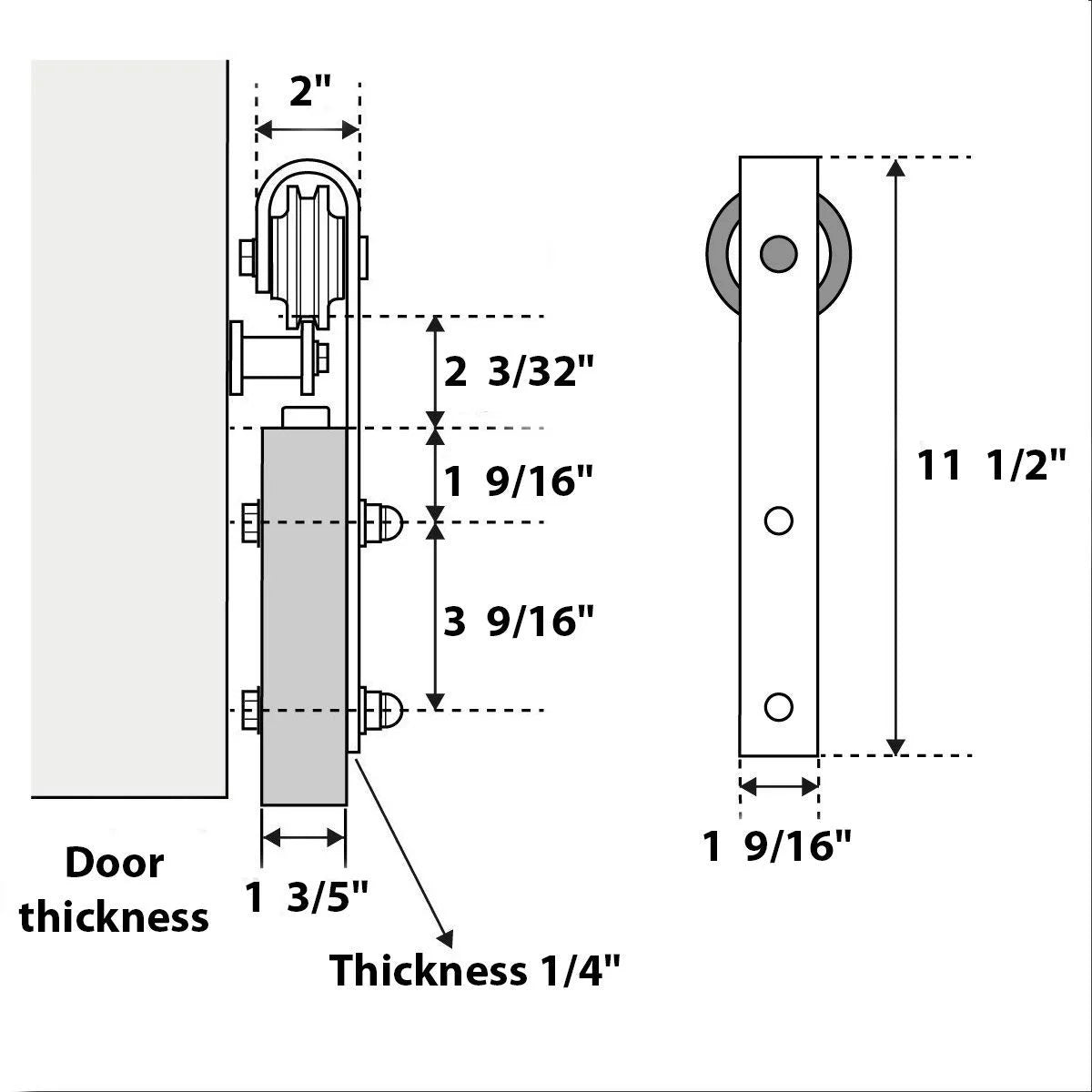 Double Barn Door 36 x 80 inches with Frosted Glass D675