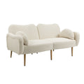 Velvet Love Seats Sofa with 2 Bolster Pillows J993228