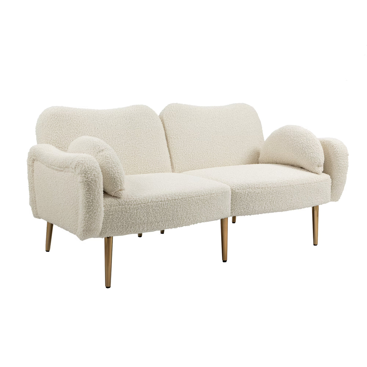 Velvet Love Seats Sofa with 2 Bolster Pillows J993228