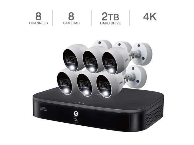 4K Ultra HD 8-Channel DVR Security System with 6 4K Active Deterrence Cameras with Color Night Vision U58816