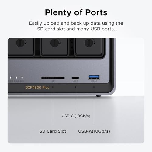 4-Bay Desktop NAS with Intel Pentium Gold 8505 CPU, 8GB DDR5 RAM, 128G SSD, 10GbE, 2.5GbE, M.2 NVMe Slots, 4K HDMI A715