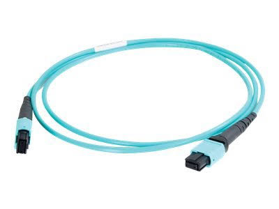 10M MPO to MPO Fiber Array Cable OM4 Plenum Rated Aqua R5692