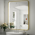 Black Metal Frame LED Bathroom Mirror X969559