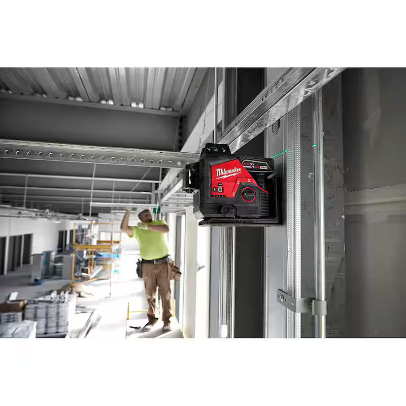 12-Volt Cordless Green 3-Plane Laser Level Kit W21246