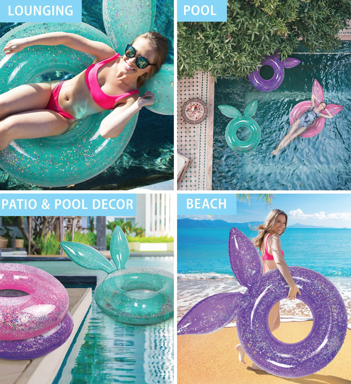 Inflatable Bunny Pool Float Tubes 3 Pack Q14193