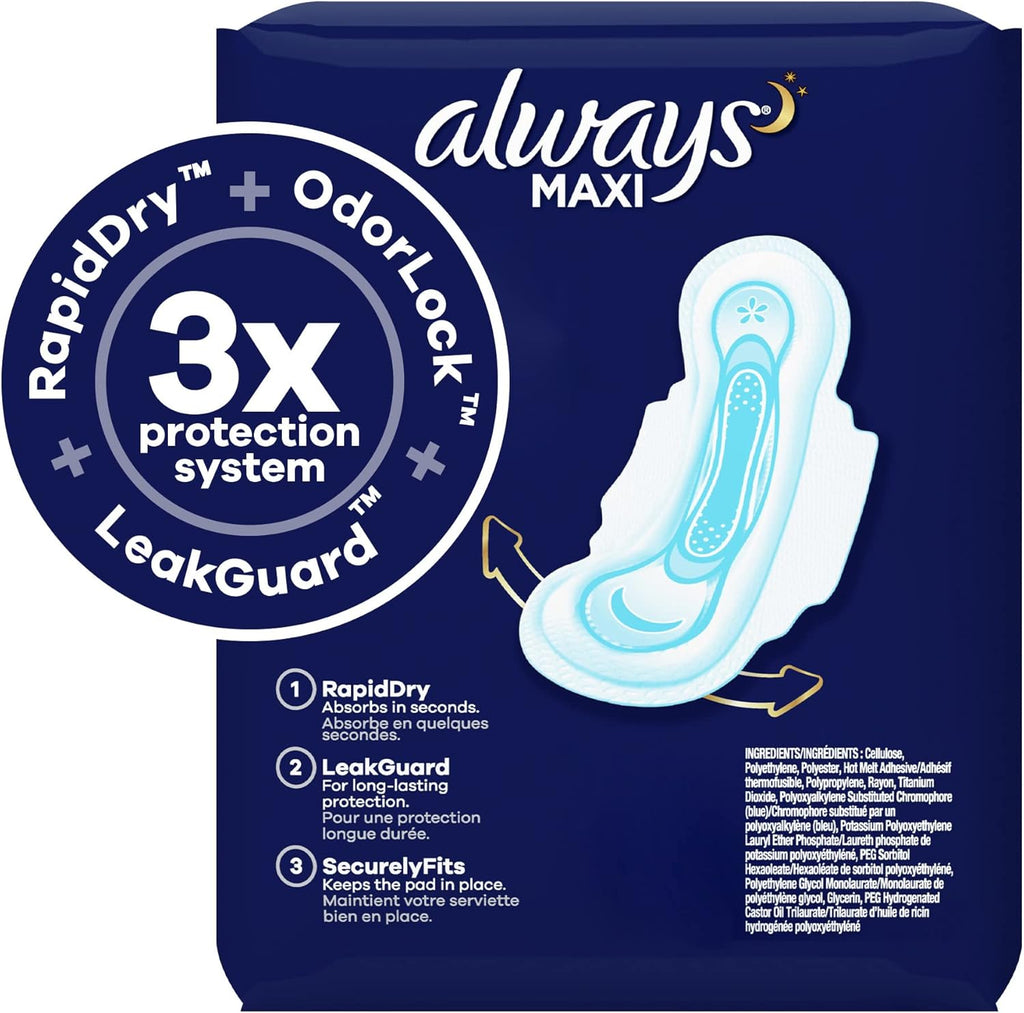 72 Count Unscented Overnight Pads with Wings F267