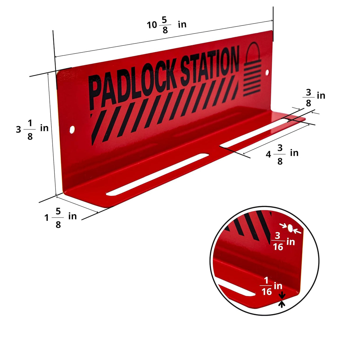 10 Padlocks Included Lockout Tagout Station with Carbon Steel Body I339