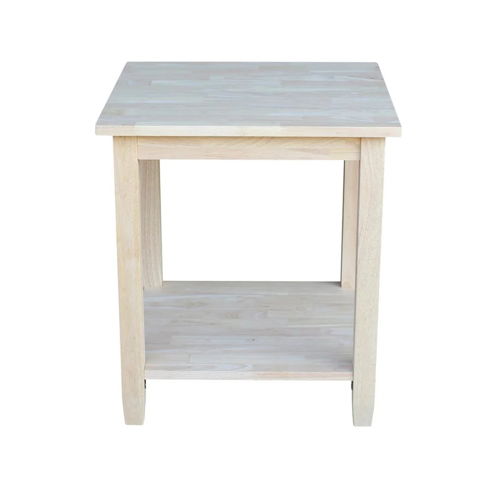 Solid Wood End Table Unfinished B269