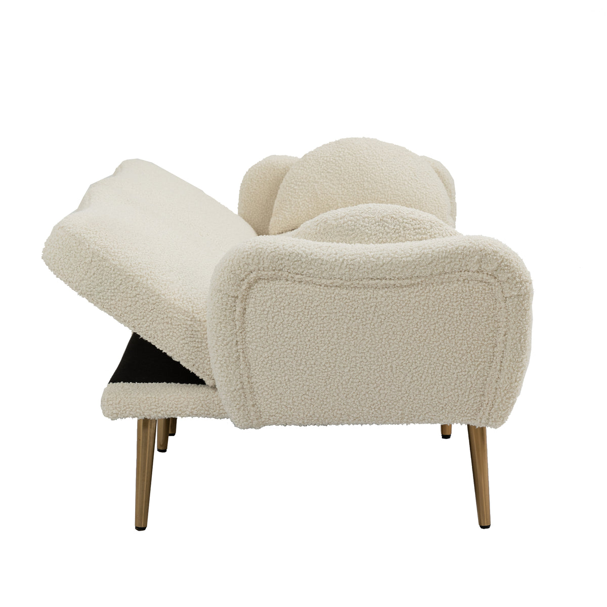 Velvet Love Seats Sofa with 2 Bolster Pillows J993228