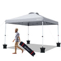 Grey 10x10ft Pop Up Outdoor Canopy Tent with Wheeled Carrying Bag X380