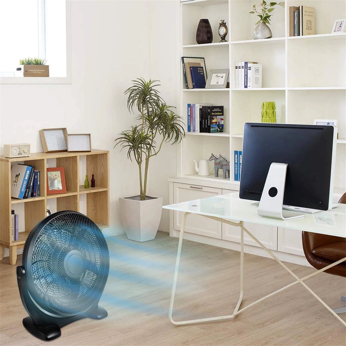 14 Inch 3-Speed Plastic Floor Fan, Black Z745084
