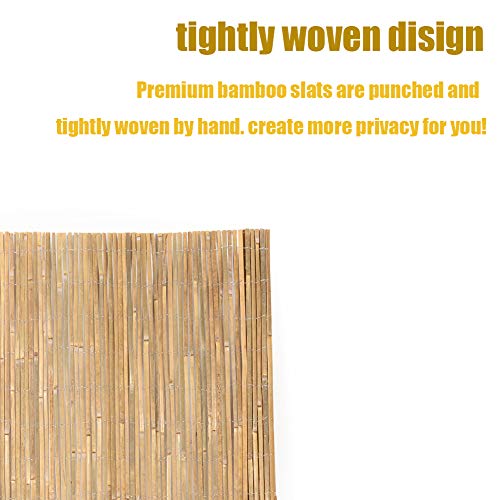 Natural Bamboo Slat Screening Privacy Fence Panel Roll (1.2m x 4m) N39228