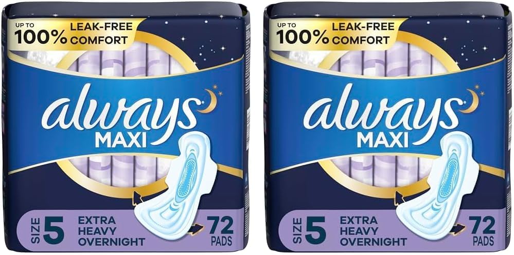 72 Count Unscented Overnight Pads with Wings F267