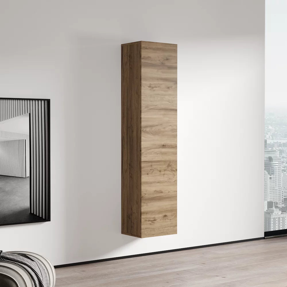 Oak Modular Wall Mounted Floating Bookcase Cabinet H905
