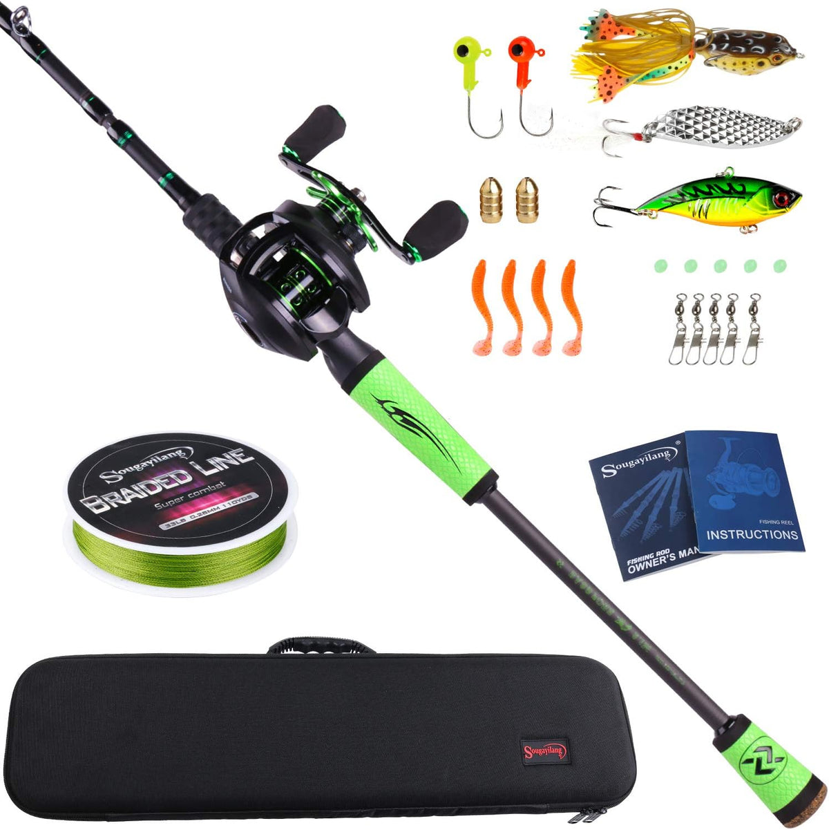 4 Pc High Carbon Travel Fishing Rods Pack of 2 L9752