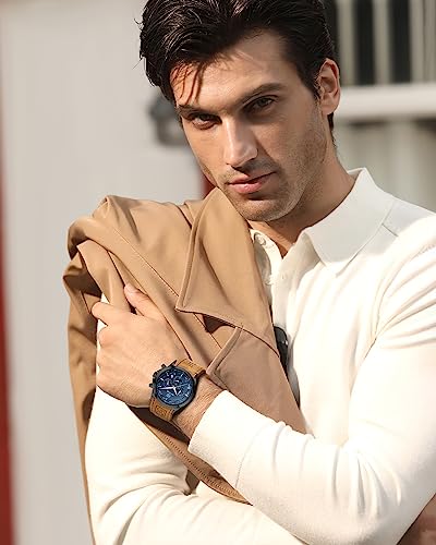 Mens Watch Analog Quartz Chronograph Waterproof Luminous Date Stainless Steel Bracelet W9658