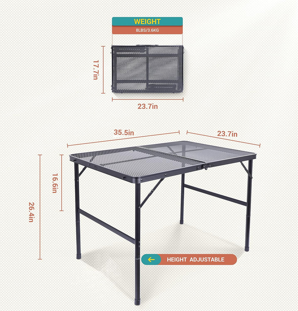 Adjustable Folding Camping Table with Carry Handle S67271