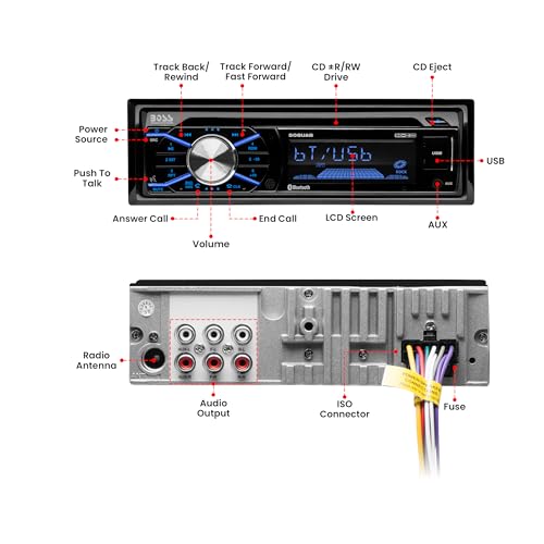 Single Din Bluetooth Car Stereo with 6.5 Inch 2 Way Speakers P595