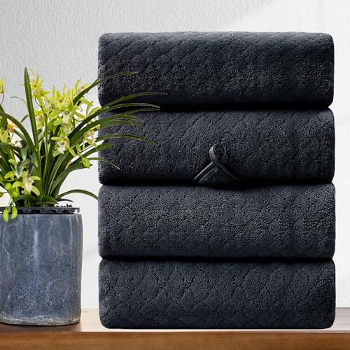 Extra Large Bath Towel Sets of 8, 2 Oversized Bath Towels, 2 Hand Towels, 4 Washcloths, 600GSM Soft Microfiber Quick Dry Highly Absorbent Bath Towels Sheets (Violet) Y75557