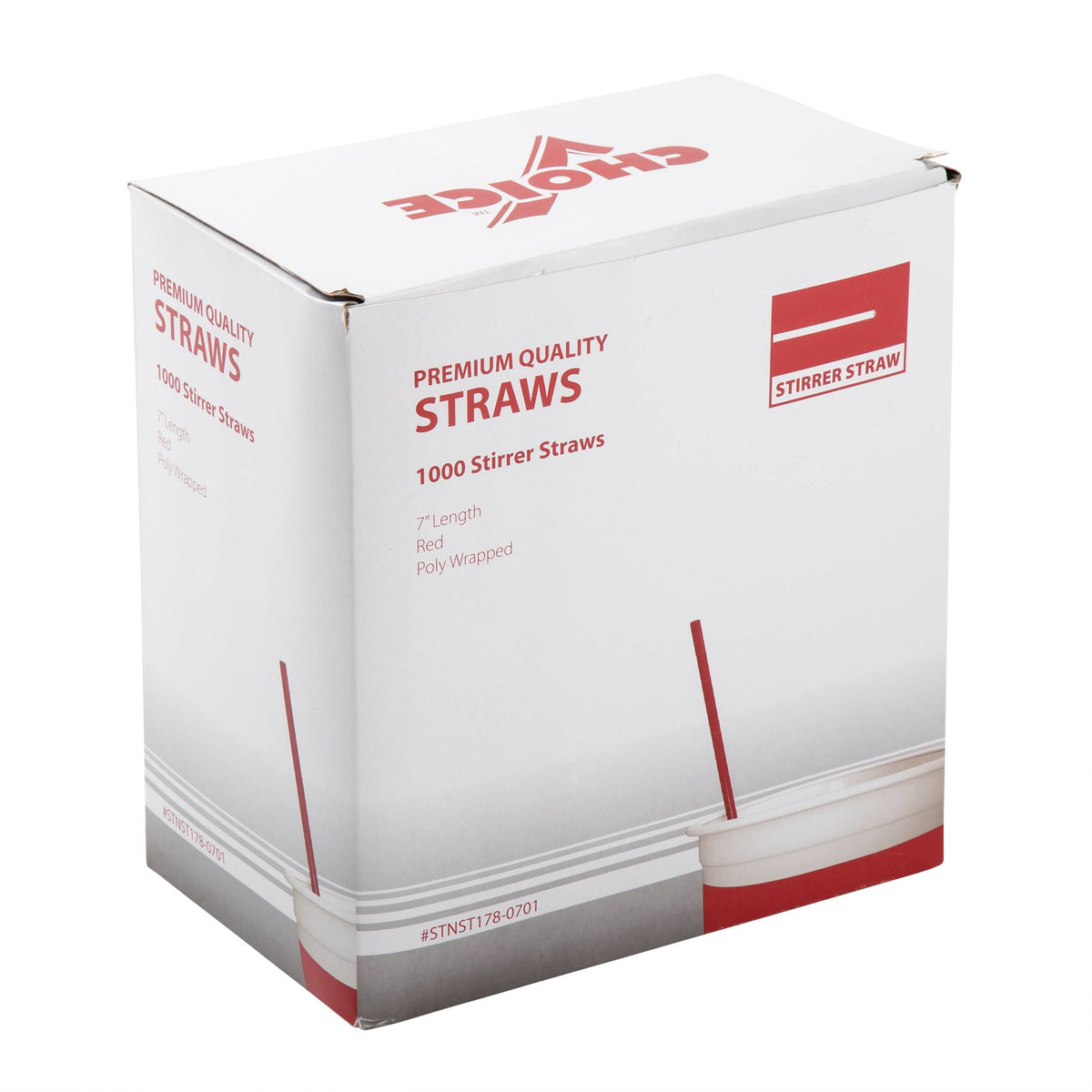 Red Sip Straw/Stirrer, Case of 10,000 Z561320