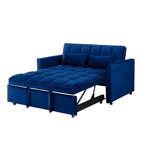 Velvet Convertible Sofa Bed with Adjustable Back E6545