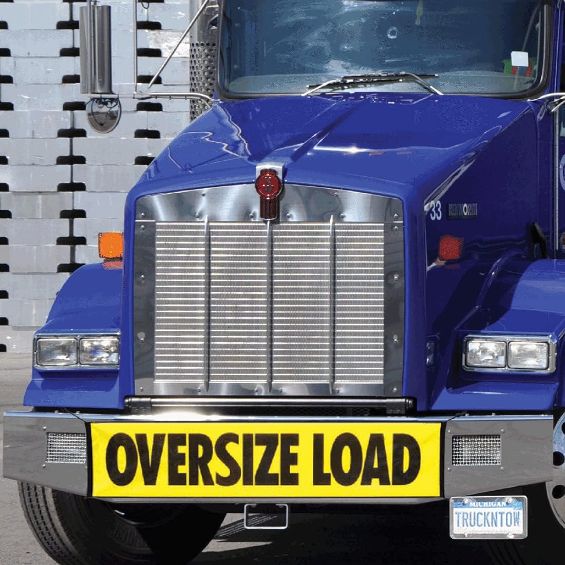 Oversize Load Banner with Heavy Duty Metal Hooks 18 Inch x 84 Inch Pack of 2 O211999