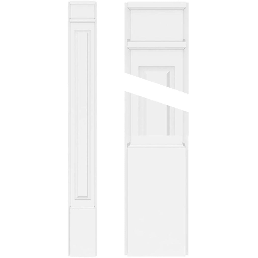 Raised Panel PVC Pilaster with Decorative Capital and Base (Pair) F323