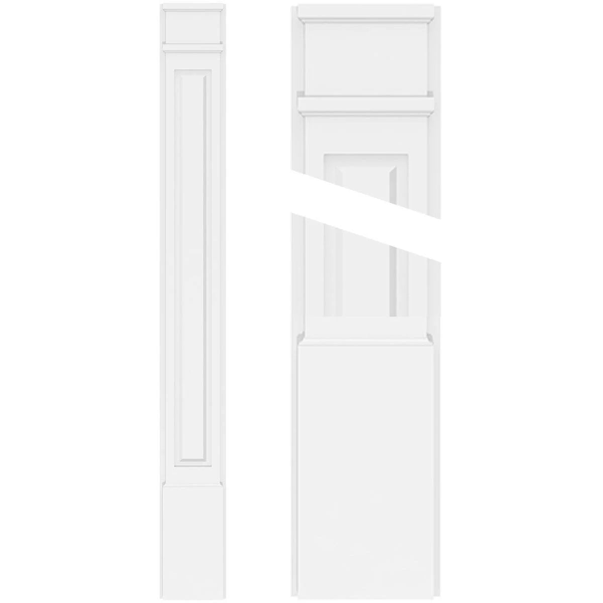 Raised Panel PVC Pilaster with Decorative Capital and Base (Pair) F323