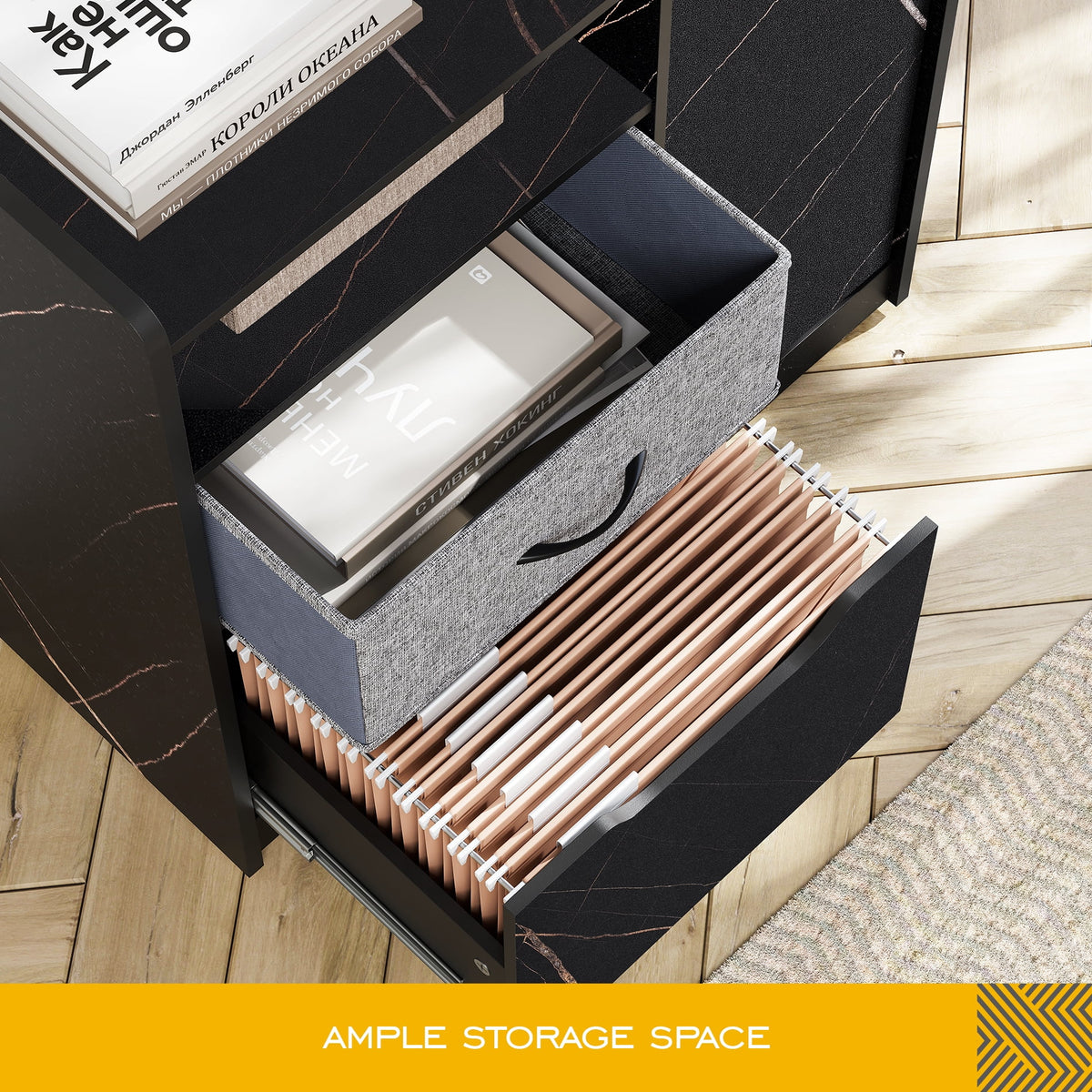 Wood Mobile Printer Stand with Drawer Q72273