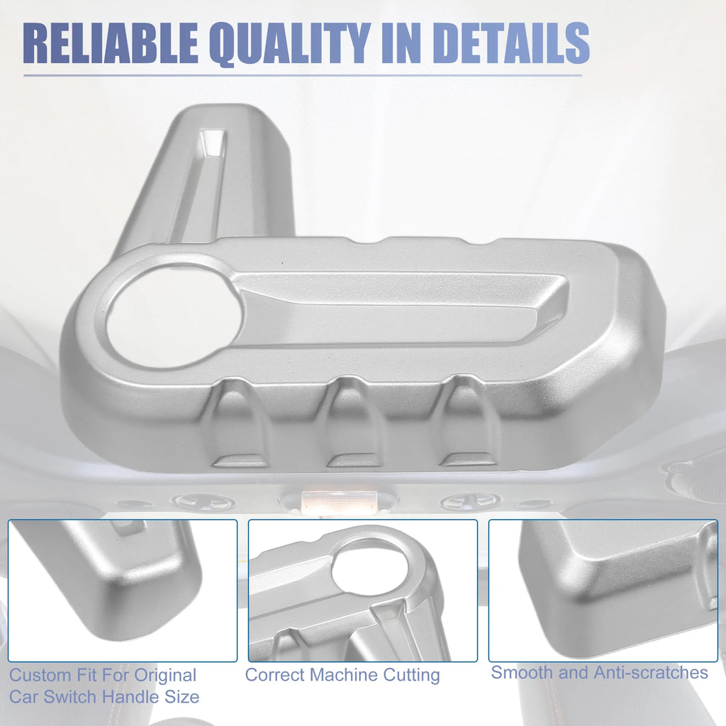 6pcs Hardtop Roof Removal Switch Handle Cover for Jeep Wrangler JL JLU Silver Tone L224