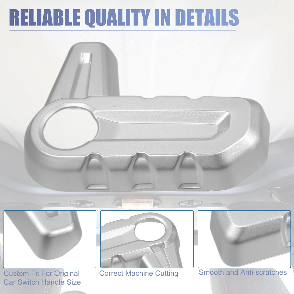 6pcs Hardtop Roof Removal Switch Handle Cover for Jeep Wrangler JL JLU Silver Tone L224