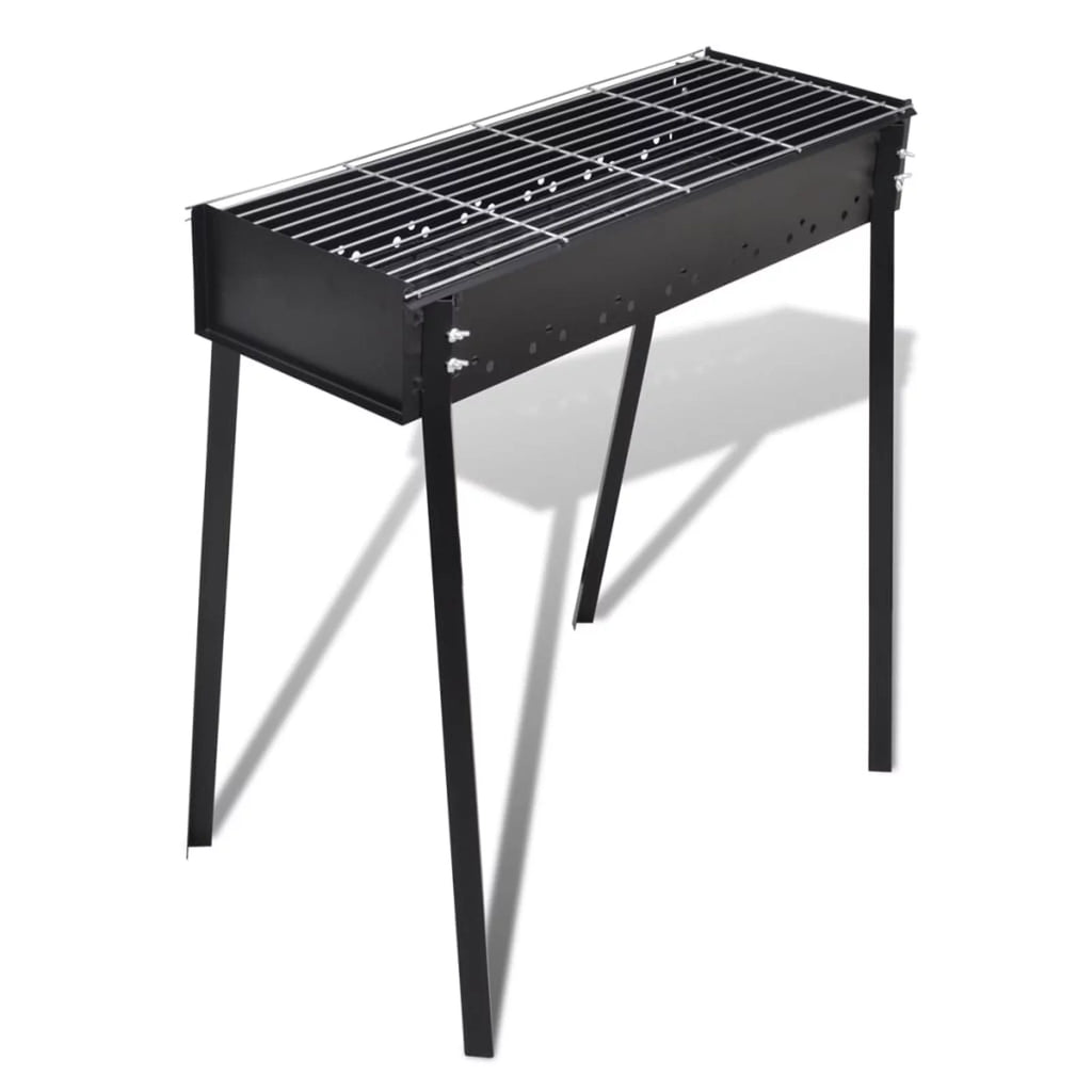 Charcoal BBQ Stand Steel Barbecue Grill Black D214