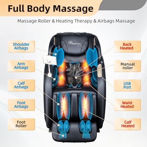 4D Zero Gravity SL Track Shiatsu Massage Chair with Heat O4923