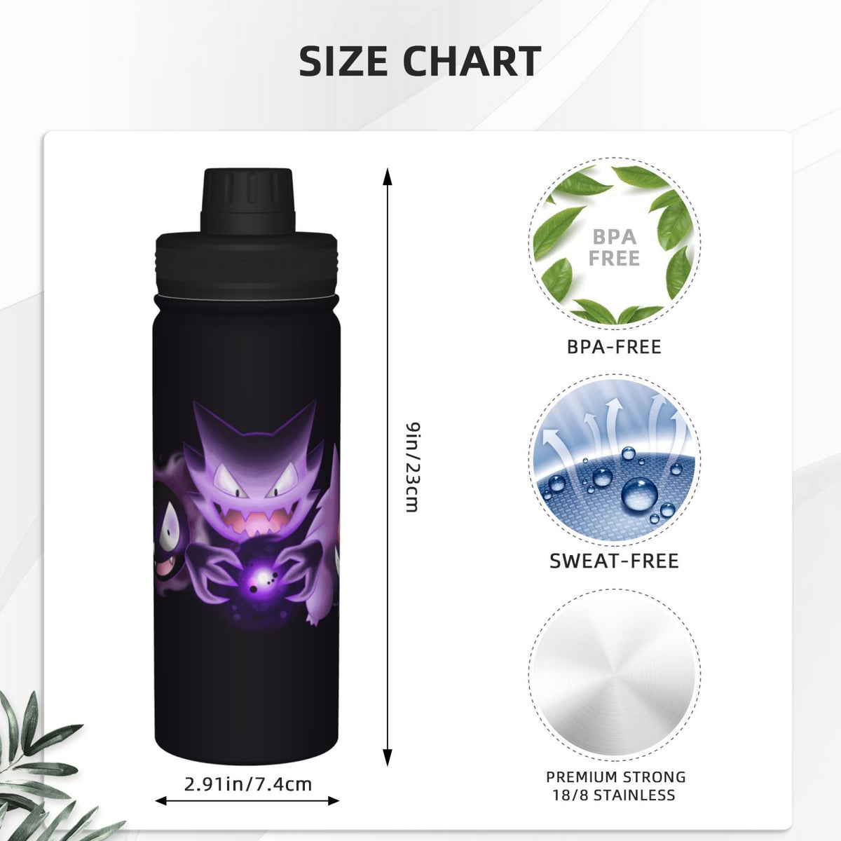 Insulated Stainless Steel Water Bottle 18OZ E4294