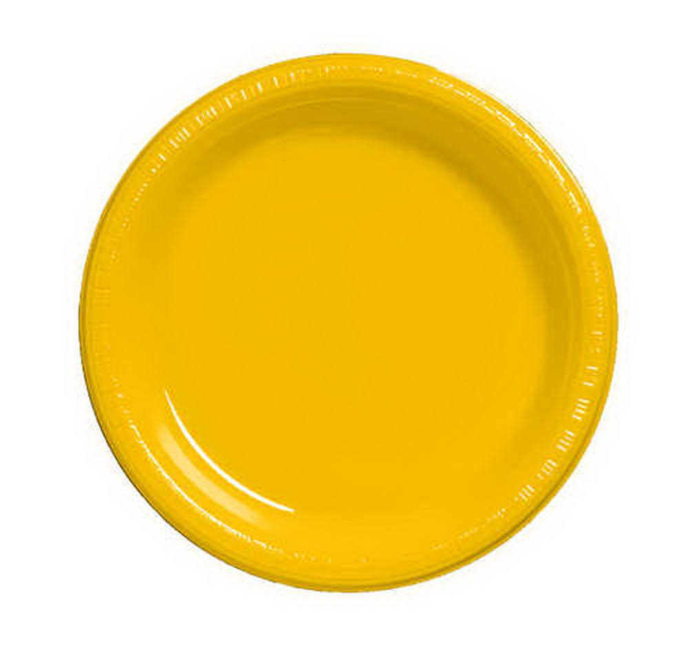 School Bus Yellow Plastic Luncheon Plate W804