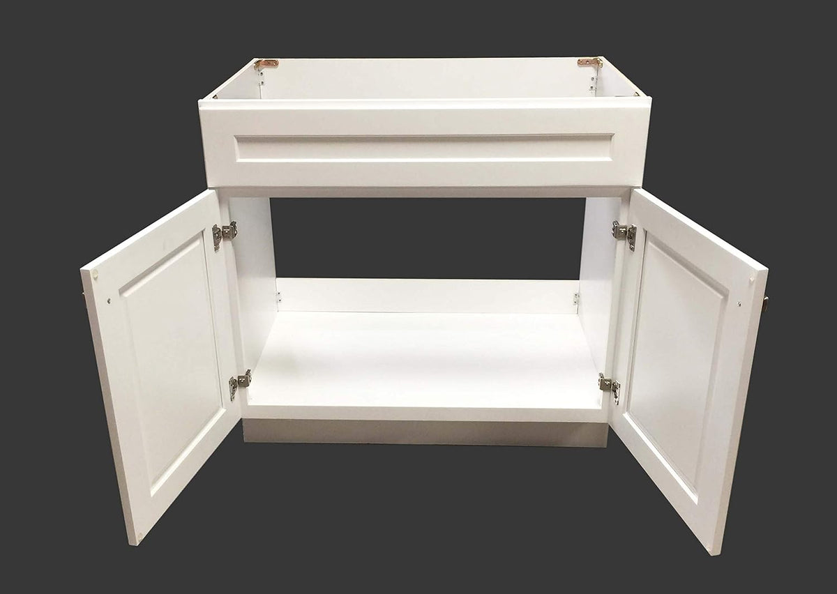 White Shaker Single-sink Bathroom Vanity Base Cabinet 24 Wide x 21 Deep B388
