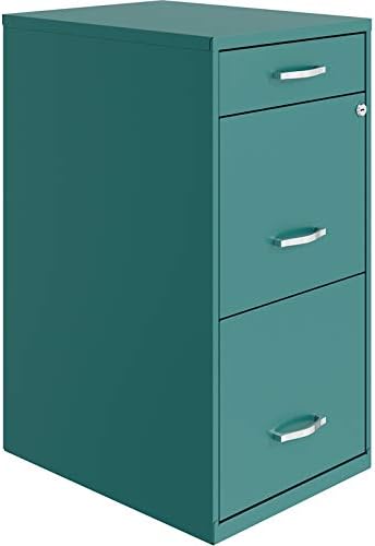 18in Deep 3 Drawer Metal File Cabinet Pearl White L657806