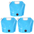 5L Collapsible Water Container Bag with Spigot, 3 Pack Blue W4907