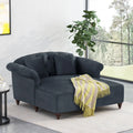 Charcoal Fabric Tufted Chaise Lounge F9954