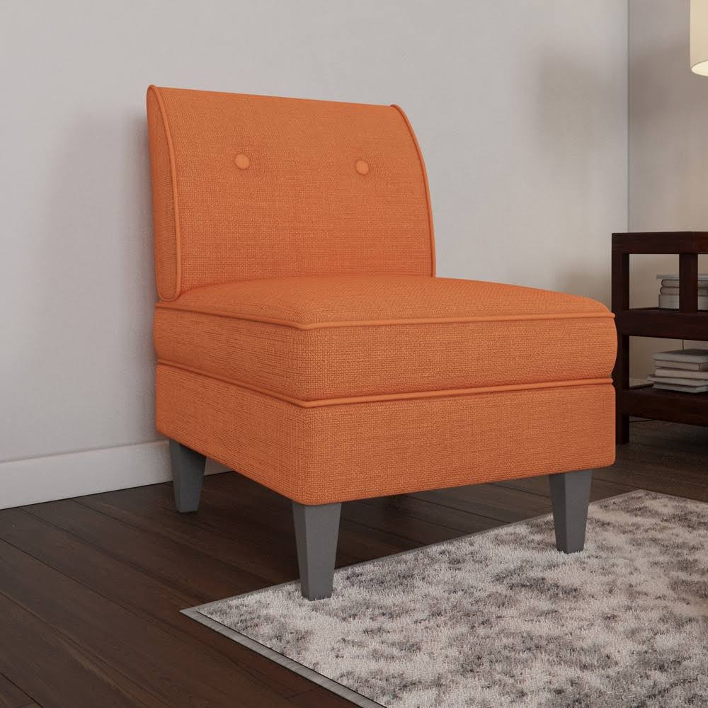 Orange Linen Armless Chair O8690