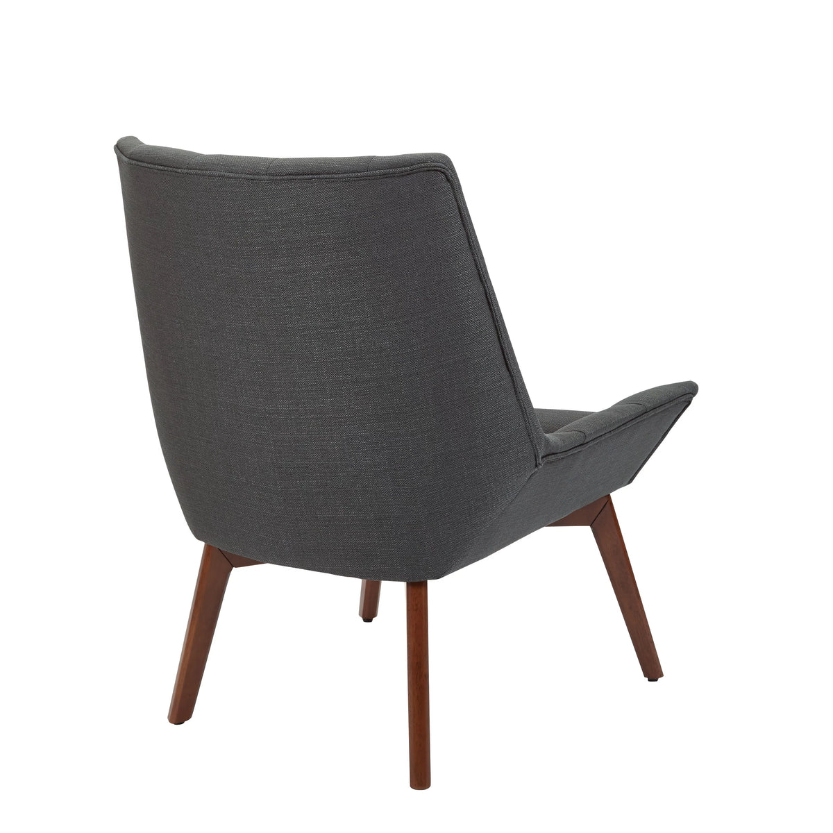 Charcoal Fabric Tufted Chair with Coffee Legs R14714