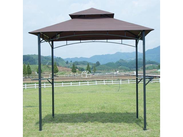 Brown BBQ Grill Gazebo Barbecue Canopy Tent with Air Vent R67494